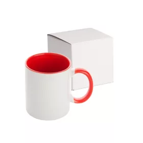 Cană personalizată interior și mâner colorat, Roșu
