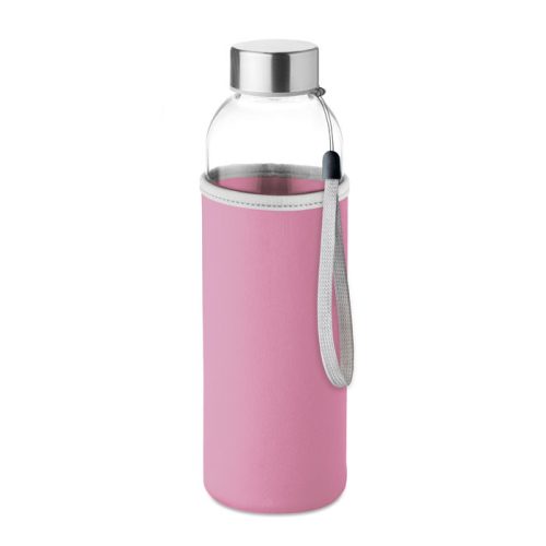 Sticlă de apă cu husă personalizată cu logo, Roz