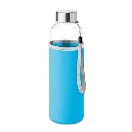 Sticlă de apă cu husă personalizată cu logo, Turcoază