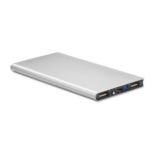 Power Bank din aluminiu 8000 mAh - Powerflat 8, Argintiu
