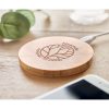 Îcărcător wireless din bambus - Rundo, Natur 