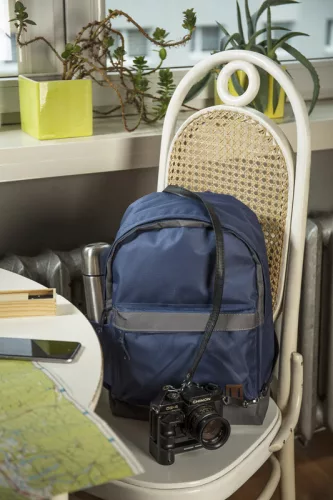 Rucsac din poliester RPET 600D - Envi, Albastru închis