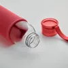 Sticlă de apă din sticlă reciclată cu husă neopran - Ebor, Roșu