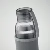 Sticlă de apă din sticlă reciclată cu husă neopran - Ebor, Gri
