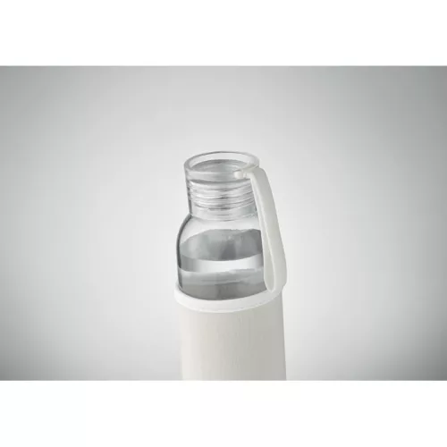Sticlă de apă din sticlă reciclată cu husă neopran - Ebor, Bej