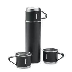Set termos din inox + 2 căni - Sharm, Negru