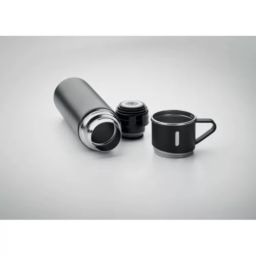 Termos din inox 420ml cu pahar 150 ml - Tonia, Negru