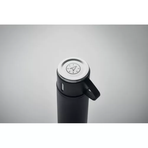 Termos din inox 420ml cu pahar 150 ml - Tonia, Negru