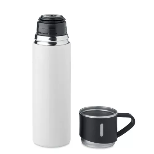 Termos din inox 420ml cu pahar 150 ml - Tonia, Alb