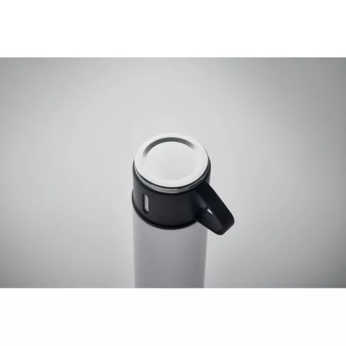 Termos din inox 420ml cu pahar 150 ml - Tonia, Alb