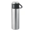 Termos din inox 420ml cu pahar 150 ml - Tonia, Argintiu mat