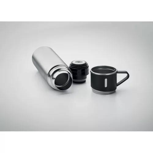 Termos din inox 420ml cu pahar 150 ml - Tonia, Argintiu mat