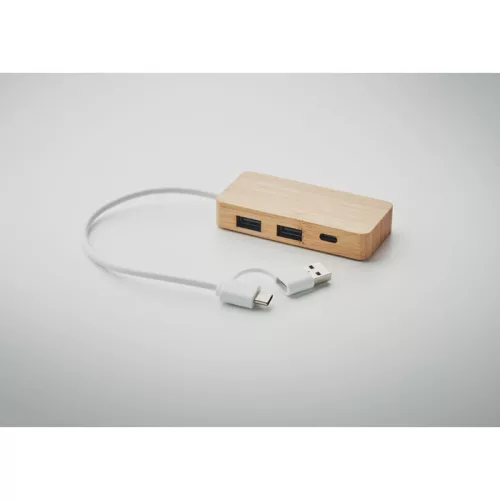 Hub USB din bambus - Hubbam