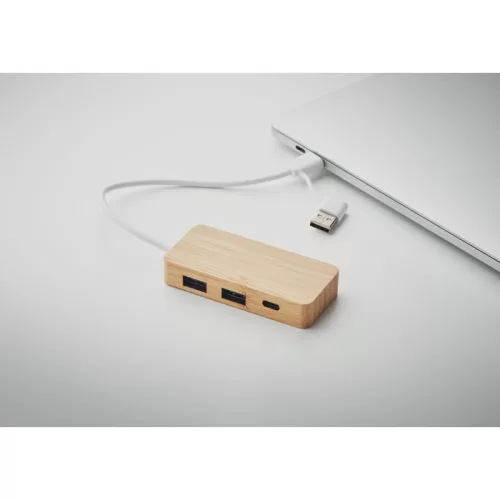 Hub USB din bambus - Hubbam