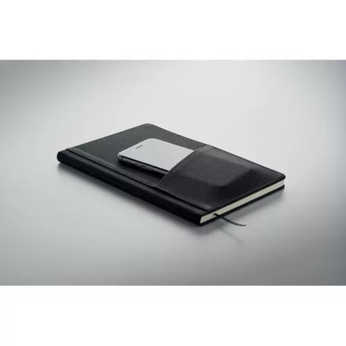 Notebook A5 cu copertă tare din PU - Cinco, Negru