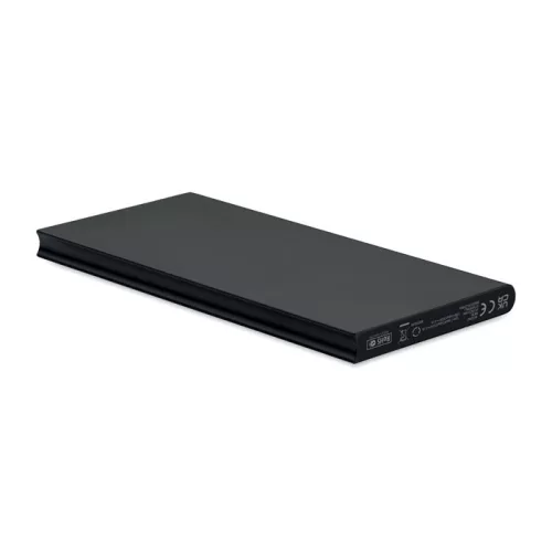 Power Bank 8000 mAh din aluminiu reciclat - POWERFLAT8C, Negru