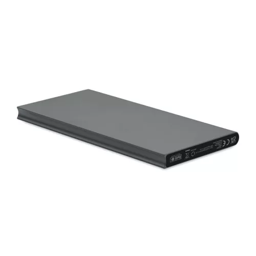 Power Bank 8000 mAh din aluminiu reciclat - POWERFLAT8C, Titanium