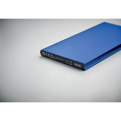 Power Bank 8000 mAh din aluminiu reciclat - POWERFLAT8C, Albastru regal