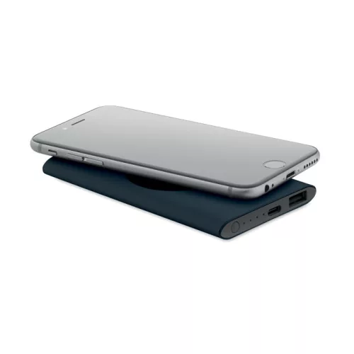 Power bank 5000 mAh cu încărcare wireless de 15W - Powerplus, Albastru marin francez