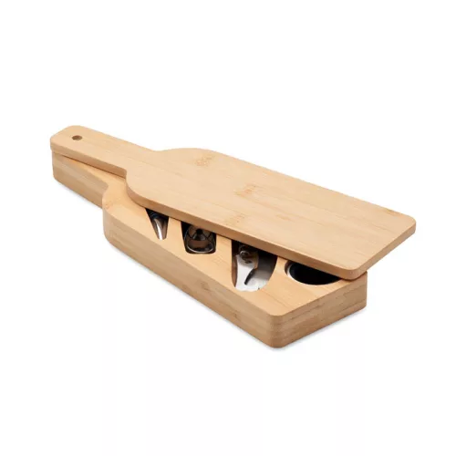 Set accesorii vin în cutie din bambus - Vinovault 