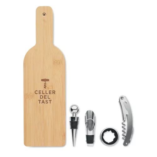 Set accesorii vin în cutie din bambus - Vinovault 