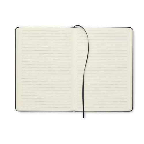 Notebook A5 cu copertă tare din RPET + pix din aluminiu - Nota, Negru