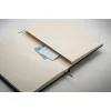 Notebook A5 cu copertă tare din RPET + pix din aluminiu - Nota, Negru