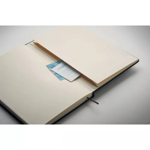 Notebook A5 cu copertă tare din RPET + pix din aluminiu - Nota, Negru