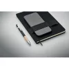 Notebook A5 cu copertă tare din RPET + pix din aluminiu - Nota, Negru