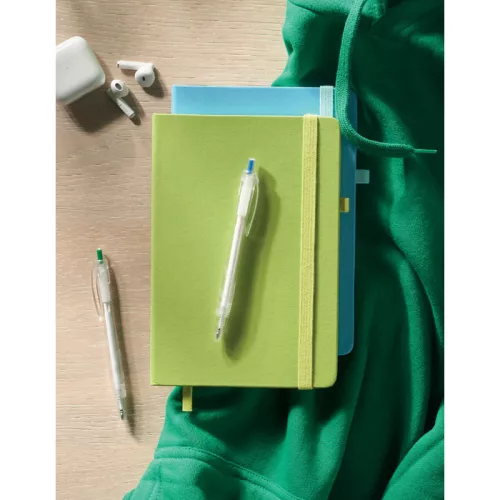 Notebook A5 din piele reciclată - Arpu, Lime