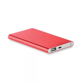 Power Bank din aluminiu 400 mAh - Powerflat, Roșu