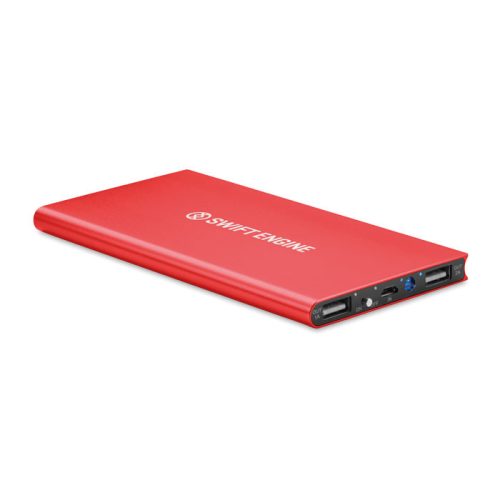 Power Bank din aluminiu 8000 mAh - Powerfalt 8, Roșu