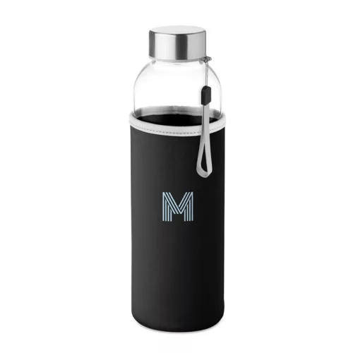 Sticlă de apă cu husă 500ml - Utah Glass, Negru