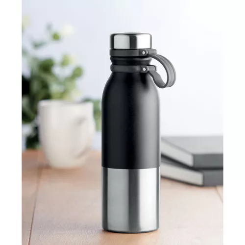 Sticlă cu perete dublu din inox - Iceland, Negru